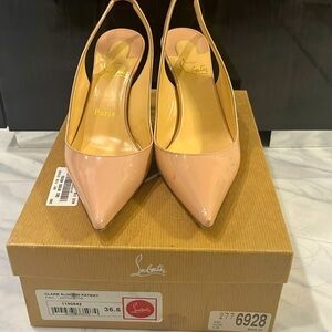 Christian Louboutin nude clare sling